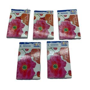 Party ExpressYoure Invited Cards Floral Orange Pink 5 Sets of 8